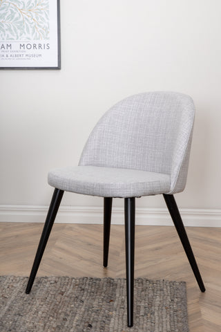 Venture Home Jimmy Matbord , Svart Vit HPL+Velvet Dining Chiar , Svarta ben , Light GreyFabric_6