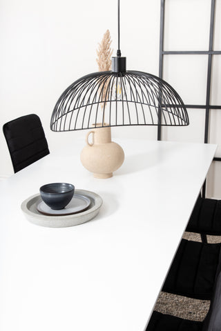 Venture Home Jimmy Matbord , Svart Vit HPL+Windu Lyx Stol , Svart Svart Sammet_6