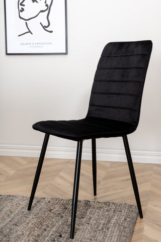 Venture Home Jimmy Matbord , Svart Vit HPL+Windu Lyx Stol , Svart Svart Sammet_6