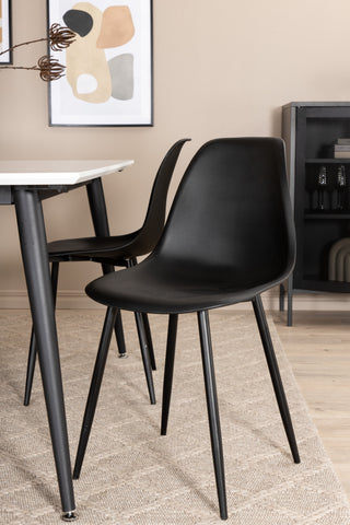 Venture Home Jimmy Matbord , Svart Vit HPL+Polar Plast Matstol , Svarta Ben Svart Plast_4