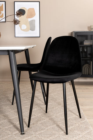 Venture Home Jimmy Matbord , Svart Vit HPL+Polar Matstol , Svarta ben Black Velvet (ers√§tter 19902,888)_4
