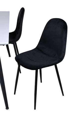 Venture Home Jimmy Matbord , Svart Vit HPL+Polar Matstol , Svarta ben Black Velvet (ers√§tter 19902,888)_4