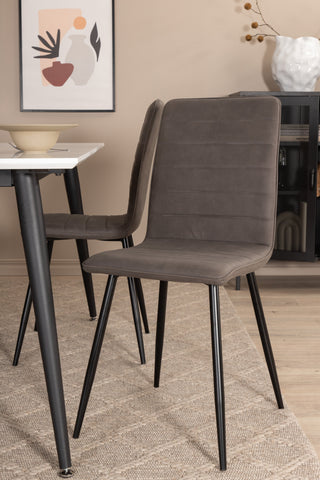 Venture Home Jimmy Matbord , Svart Vit HPL+Windu Lyx Stol , Svart Grå Micro Fibre_4