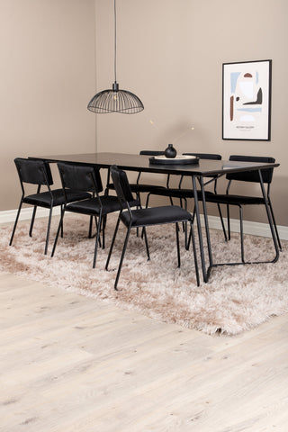 Venture Home Petra Matbord , Svart Svart Faner+Kenth Stol , Svart Svart Sammet_6