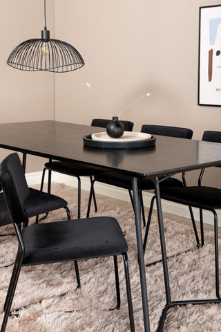 Venture Home Petra Matbord , Svart Svart Faner+Kenth Stol , Svart Svart Sammet_6