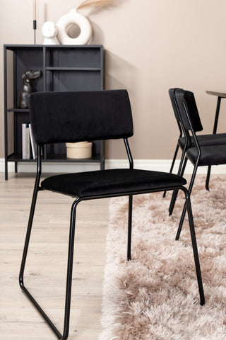 Venture Home Petra Matbord , Svart Svart Faner+Kenth Stol , Svart Svart Sammet_6