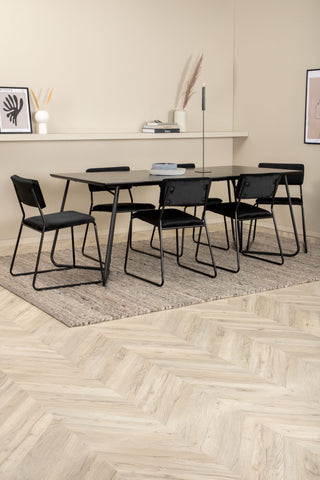 Venture Home Petra Matbord , Svart Svart Faner+Kenth Stol , Svart Svart Sammet_6
