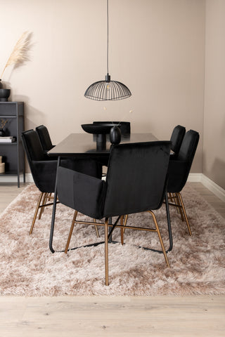 Venture Home Petra Matbord , Svart Svart Faner+Petra Stol , Distressed Copper Black Velvet_6