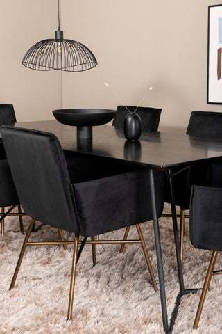 Venture Home Petra Matbord , Svart Svart Faner+Petra Stol , Distressed Copper Black Velvet_6