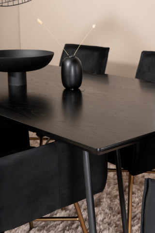 Venture Home Petra Matbord , Svart Svart Faner+Petra Stol , Distressed Copper Black Velvet_6