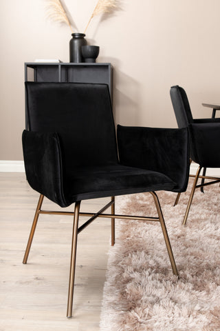 Venture Home Petra Matbord , Svart Svart Faner+Petra Stol , Distressed Copper Black Velvet_6