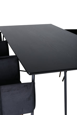 Venture Home Petra Matbord , Svart Svart Faner+Petra Stol , Distressed Copper Black Velvet_6
