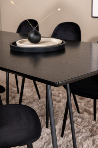 Venture Home Petra Matbord , Svart Svart Faner+Polar Matstol , Svarta ben Black Velvet (ers√§tter 19902,888)_6