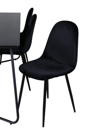 Venture Home Petra Matbord , Svart Svart Faner+Polar Matstol , Svarta ben Black Velvet (ers√§tter 19902,888)_6