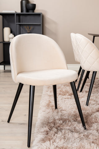 Venture Home Petra Matbord , Svart Svart Faner+Velvet Stitches Stol , Svart Beige Sammet_6