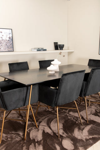 Venture Home Petra Matbord , Distressed Copper Black Faner+Petra Chair , Distressed Copper Black Velvet_6