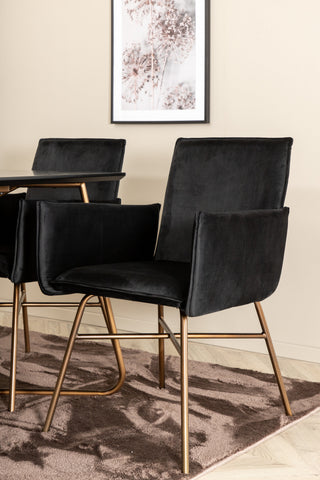 Venture Home Petra Matbord , Distressed Copper Black Faner+Petra Chair , Distressed Copper Black Velvet_6