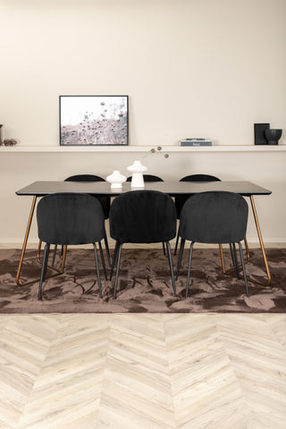 Venture Home Petra Matbord , Distressed Copper Black Faner+Wrinkles Dining Chair , Black Ben , Black Velvet_6