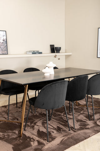 Venture Home Petra Matbord , Distressed Copper Black Faner+Wrinkles Dining Chair , Black Ben , Black Velvet_6