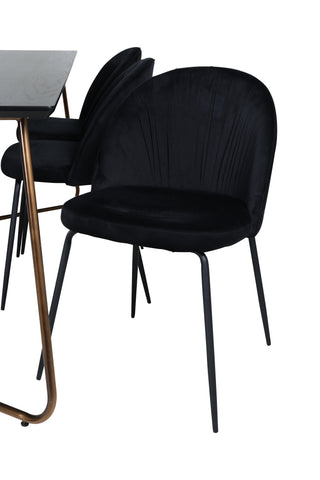 Venture Home Petra Matbord , Distressed Copper Black Faner+Wrinkles Dining Chair , Black Ben , Black Velvet_6
