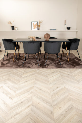 Venture Home Petra Matbord , Distressed Copper Black Faner+Berit Stol , Black Black Velvet_6