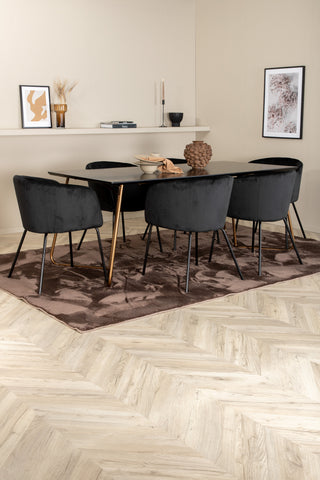 Venture Home Petra Matbord , Distressed Copper Black Faner+Berit Stol , Black Black Velvet_6
