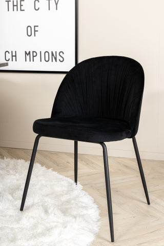 Venture Home Marbs Runt Matbord , Black Black Glass Marble+Wrinkles Matstol , Black Ben , Black Velvet_4