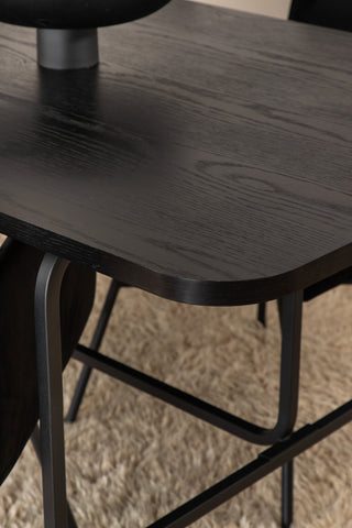 Venture Home Uno Matbord , Svart Svart Faner+Petra Stol , Svart Svart Sammet_4