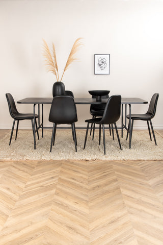 Venture Home Uno Matbord , Svart Svart Faner+Polar Matstol , Svart Svart_6
