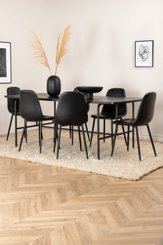 Venture Home Uno Matbord , Svart Svart Faner+Polar Matstol , Svart Svart_6