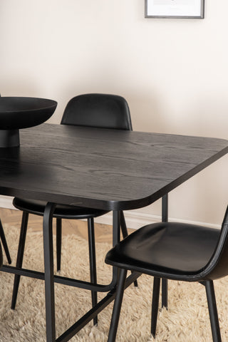 Venture Home Uno Matbord , Svart Svart Faner+Polar Matstol , Svart Svart_6