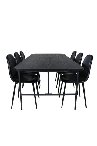 Venture Home Uno Matbord , Svart Svart Faner+Polar Matstol , Svart Svart_6