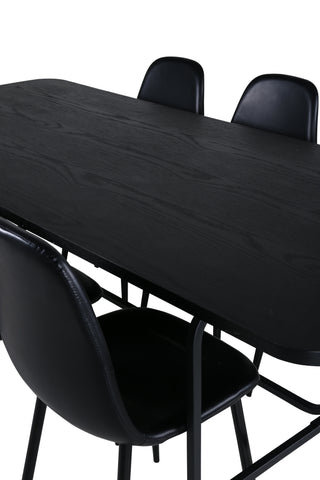 Venture Home Uno Matbord , Svart Svart Faner+Polar Matstol , Svart Svart_6