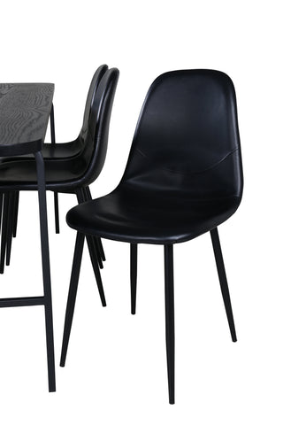 Venture Home Uno Matbord , Svart Svart Faner+Polar Matstol , Svart Svart_6