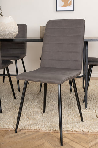 Venture Home Uno Matbord , Svart Svart Faner+Windu Lyx Stol , Svart Grå Micro Fibre_6