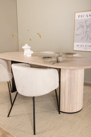 Venture Home Bianca Ovalt matbord , White Wash Black Faner+Berit Stol , Black Beige Velvet_4