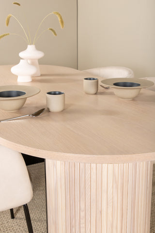 Venture Home Bianca Ovalt matbord , White Wash Black Faner+Berit Stol , Black Beige Velvet_4