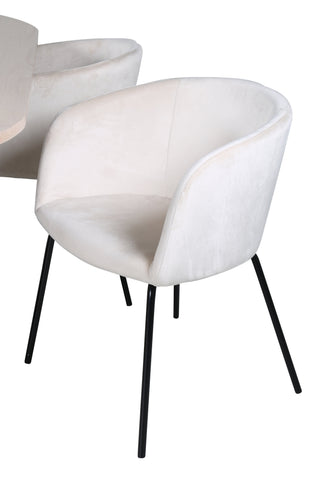 Venture Home Bianca Ovalt matbord , White Wash Black Faner+Berit Stol , Black Beige Velvet_4