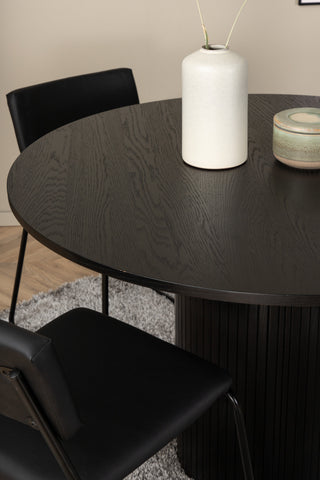 Venture Home Bianca Runt Matbord , Svart Svart Faner+Kenth Stol , Svart Svart PU_4