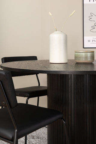 Venture Home Bianca Runt Matbord , Svart Svart Faner+Kenth Stol , Svart Svart PU_4