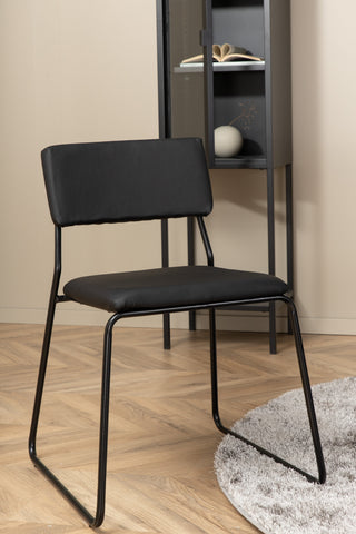 Venture Home Bianca Runt Matbord , Svart Svart Faner+Kenth Stol , Svart Svart PU_4