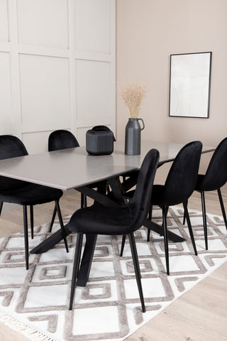 Venture Home Piazza Matbord , Svart Grå Faner+Polar Matstol , Svarta ben Black Velvet (ers√§tter 19902,888)_6