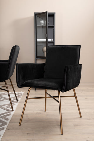 Venture Home Piazza Matbord , Svart Grå Faner+Petra Stol , Distressed Copper Black Velvet_6