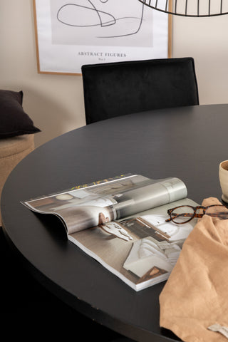 Venture Home Köpenhamn - Matbord runt - Svart / Svart+Petra Stol - Distressed Copper / Black Velvet_4