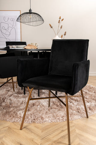 Venture Home Köpenhamn - Matbord runt - Svart / Svart+Petra Stol - Distressed Copper / Black Velvet_4