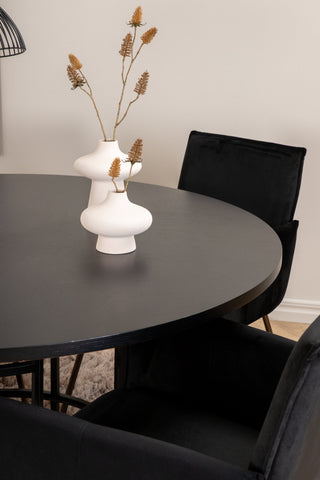 Venture Home Köpenhamn - Matbord runt - Svart / Svart+Petra Stol - Distressed Copper / Black Velvet_4