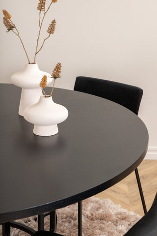 Venture Home Köpenhamn - Matbord runt - Svart / Svart+Kenth Stol - Svart / Svart Sammet_4