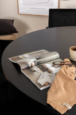 Venture Home Köpenhamn - Matbord runt - Svart / Svart+Petra Stol - Distressed Copper / Black Velvet_6