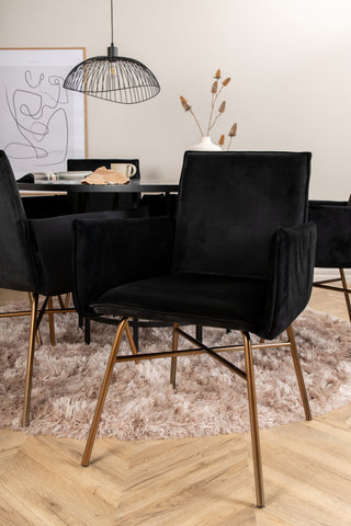 Venture Home Köpenhamn - Matbord runt - Svart / Svart+Petra Stol - Distressed Copper / Black Velvet_6