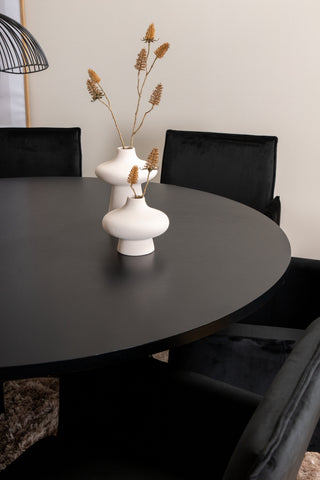 Venture Home Köpenhamn - Matbord runt - Svart / Svart+Petra Stol - Distressed Copper / Black Velvet_6